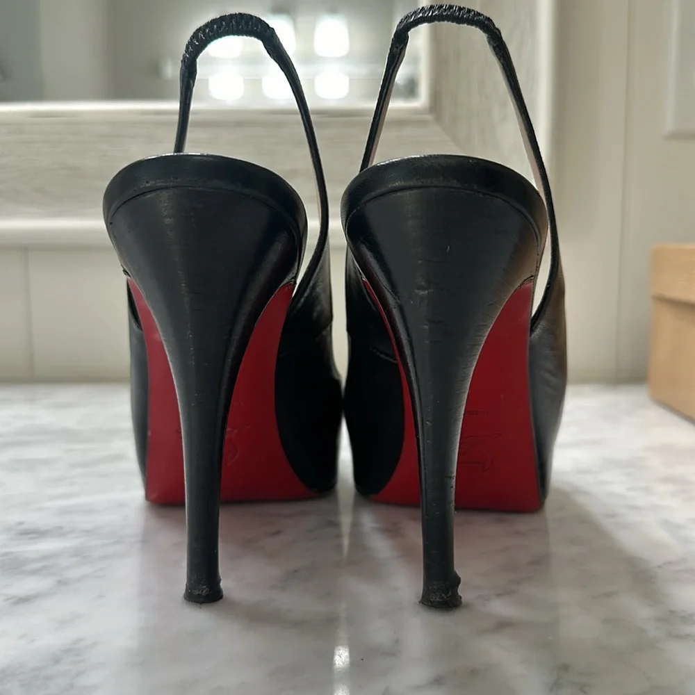 CHRISTIAN LOUBOUTIN No Prive 120 Kid/Cuoio Leather Black Size 38 - Picture 2 of 10